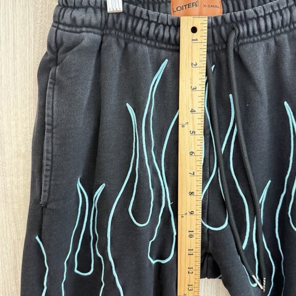 Culture Kings Loiter Track Pants Womens XS Jogger Streetwear Flames Heavyweight - Picture 14 of 16